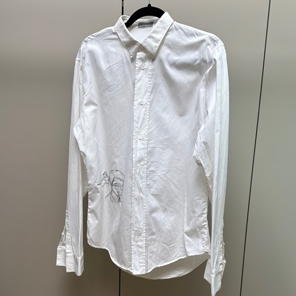 DIOR VINTAGE Christian Dior and Duncan Grant White Dress Shirt - Picture 3 of 9